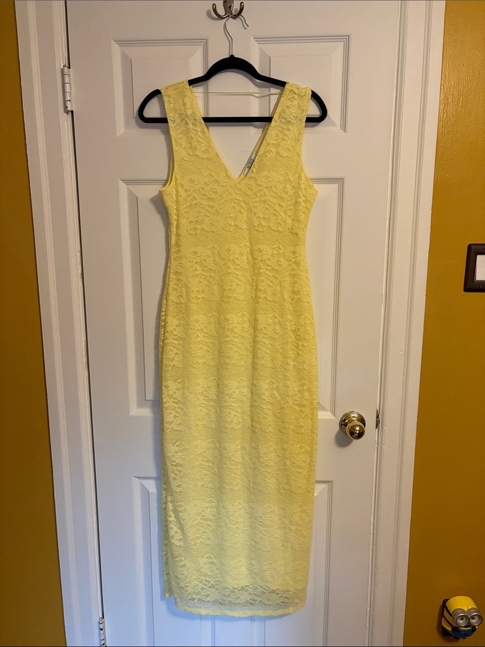 AFRM Sleeveless V-Neck Lace Midi Dress - Yellow
